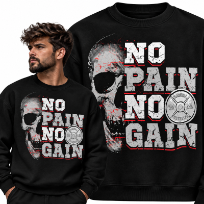 BLUZA  NA SIŁOWNIĘ  NO PAIN NO GAIN SKULL